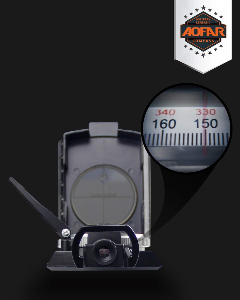 AOFAR Military Compass AF-4074 Black or Hiking,Lensatic Sighting Waterproof,Durable,Inclinometer for Camping,Boy Scount,Geology Activities Boating - Image 4